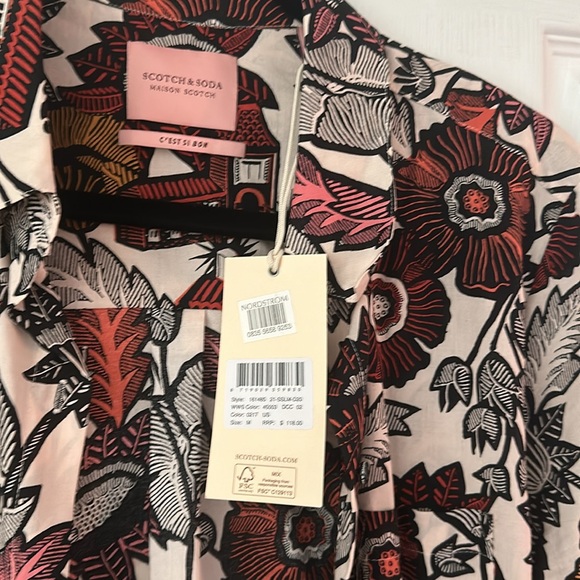 Scotch & Soda Floral Button Down Shirt Size medium never worn - Picture 2 of 4